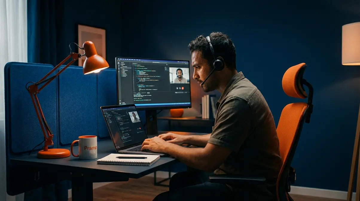 Gráfico que ilustra la simulación de la presión real en una entrevista técnica, utilizando plataformas como Pramp para practicar.