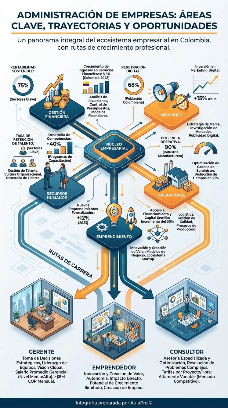 Infografía detallada sobre Administración de Empresas