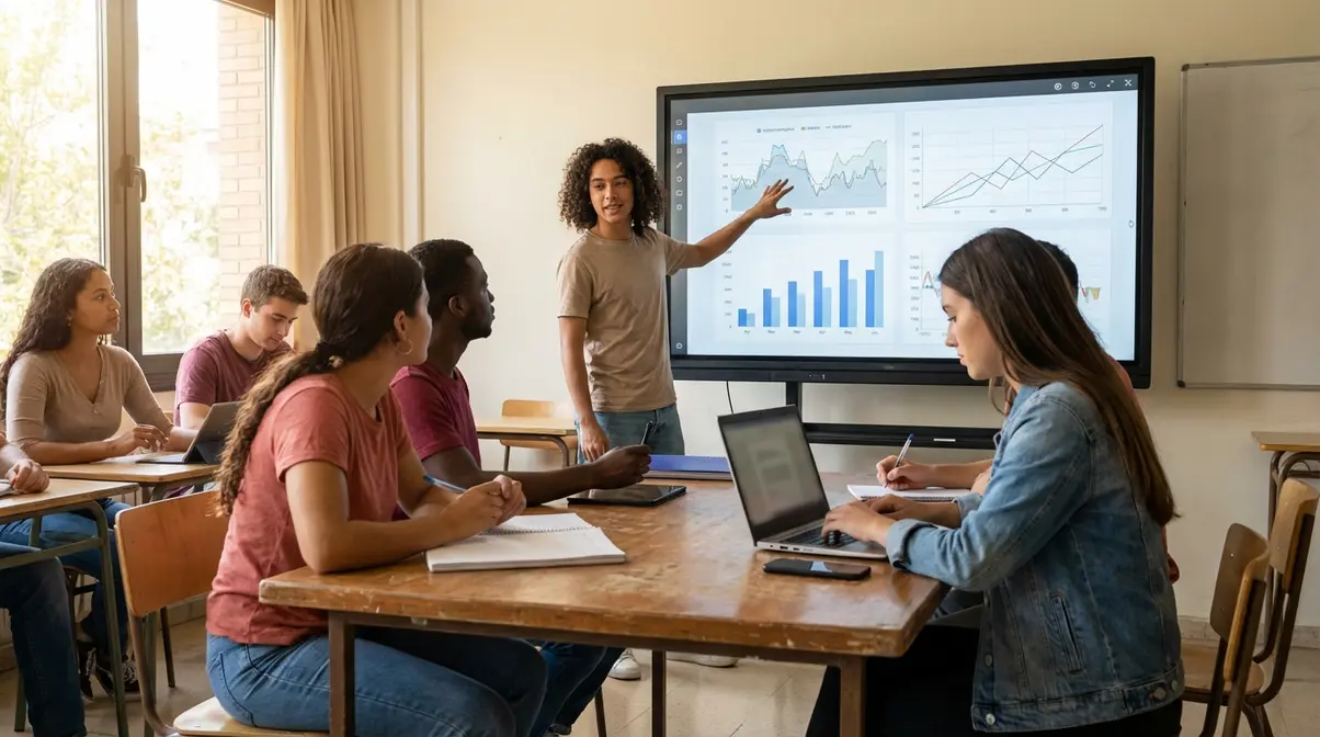 Estudiantes de Administración de Empresas en una clase en Colombia