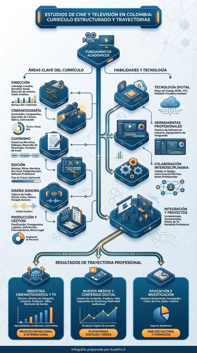 Infografía detallada sobre Cine y Televisón